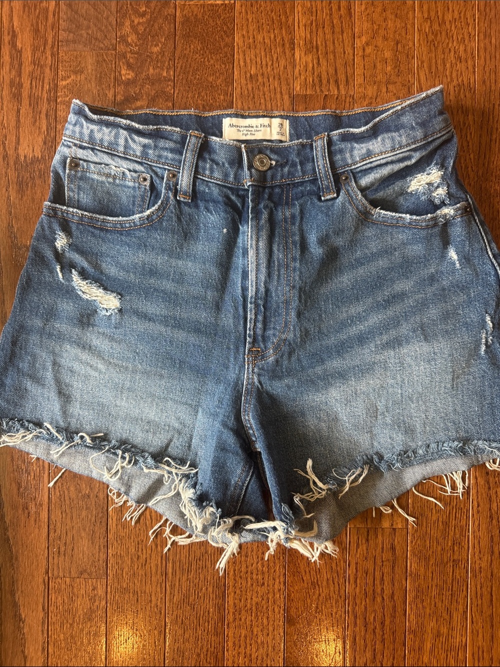 Size 26/2 Abercrombie & Fitch Denim Cutoff Shorts mom short high rise 4 inch